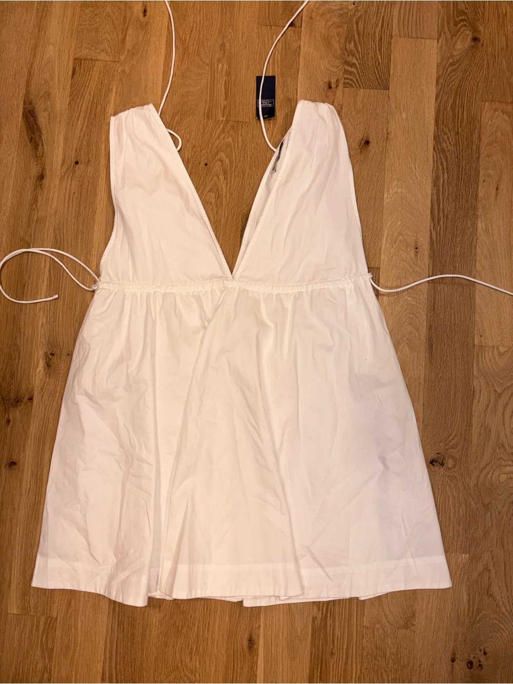Abercrombie & Fitch White Plunging V Swim Coverup